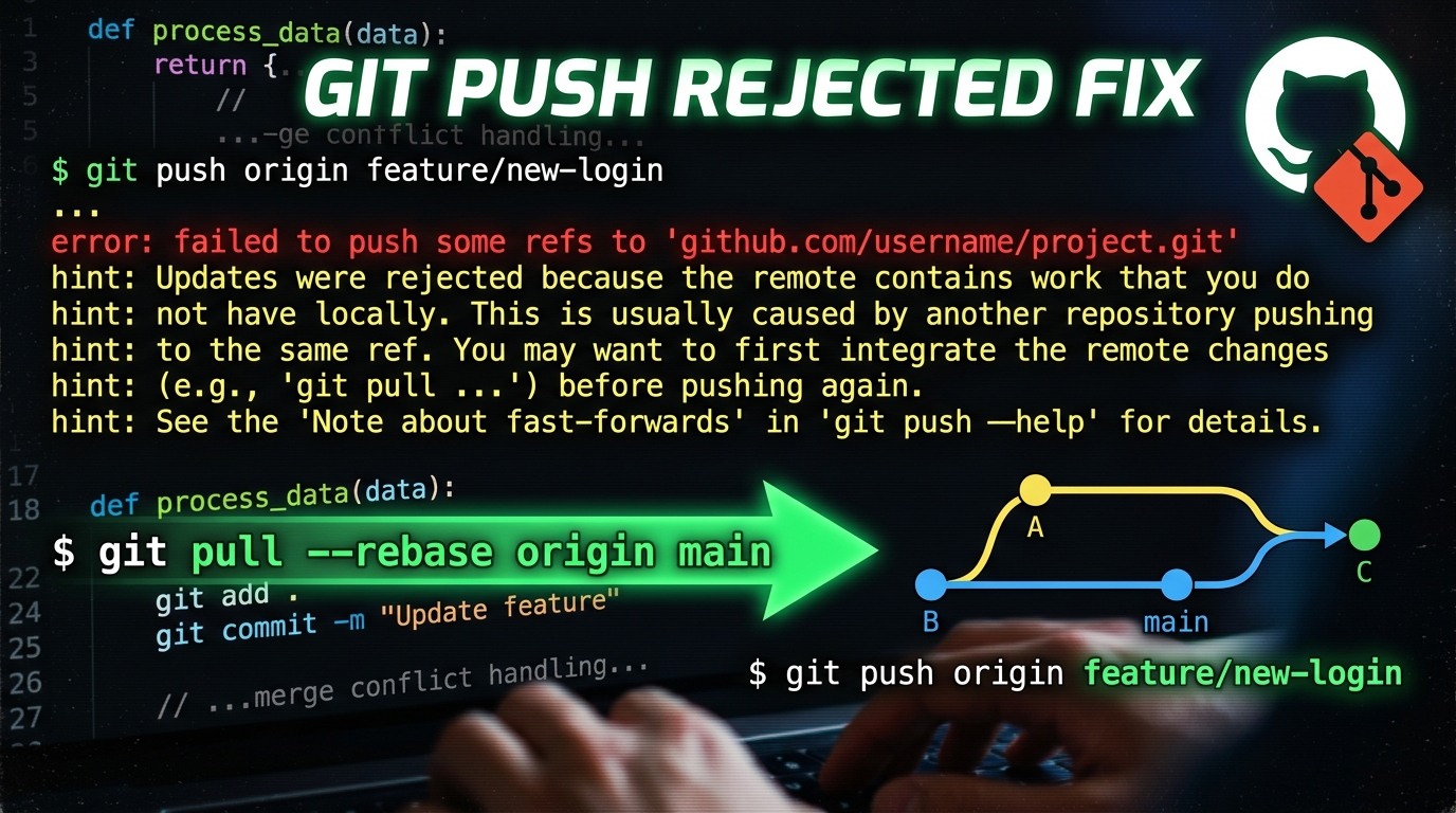 Git Push Rejected (error: failed to push some refs) Solution in Hindi: Complete Step-by-Step Fix