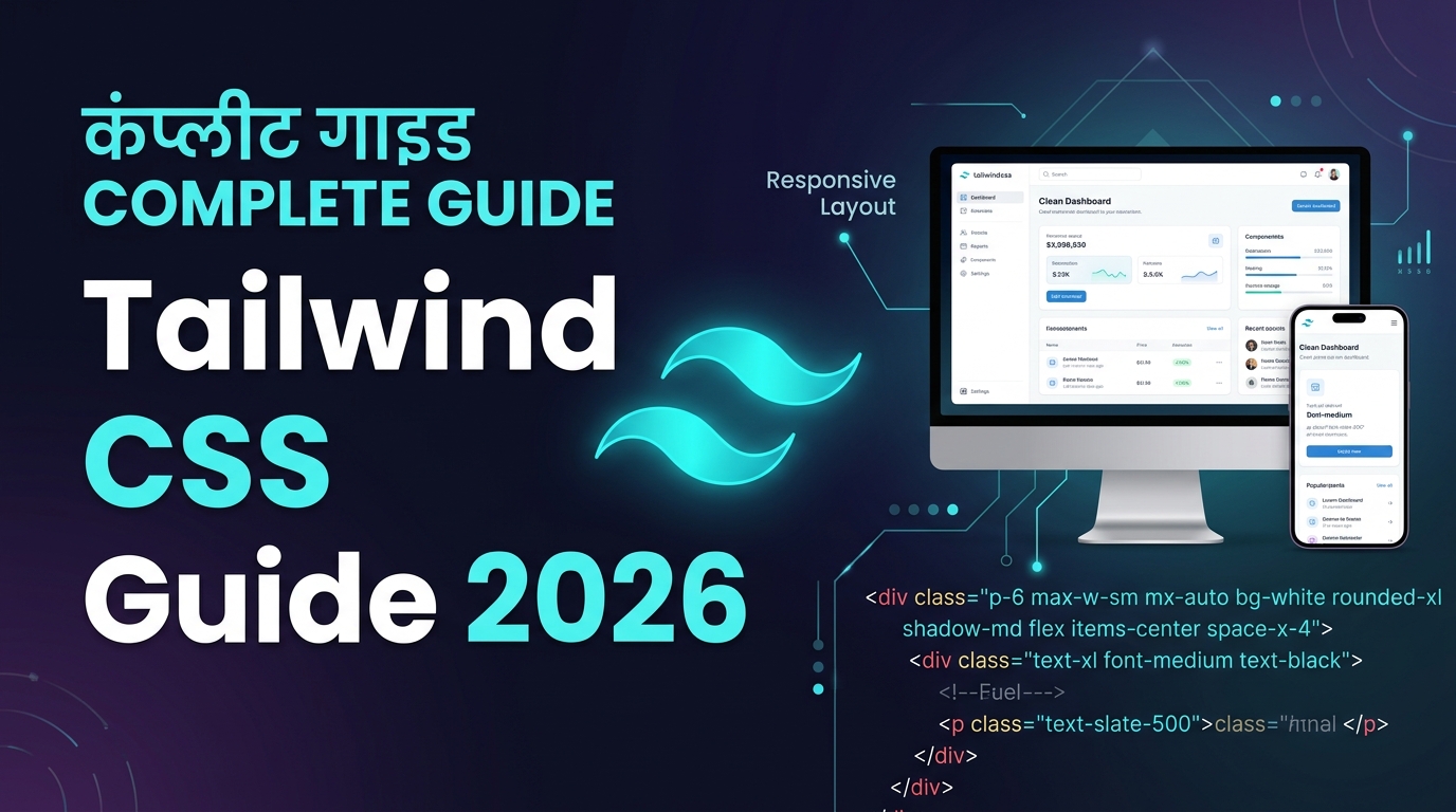 Tailwind CSS Complete Guide in Hindi (2026): Zero Se Modern Responsive Websites Banayein